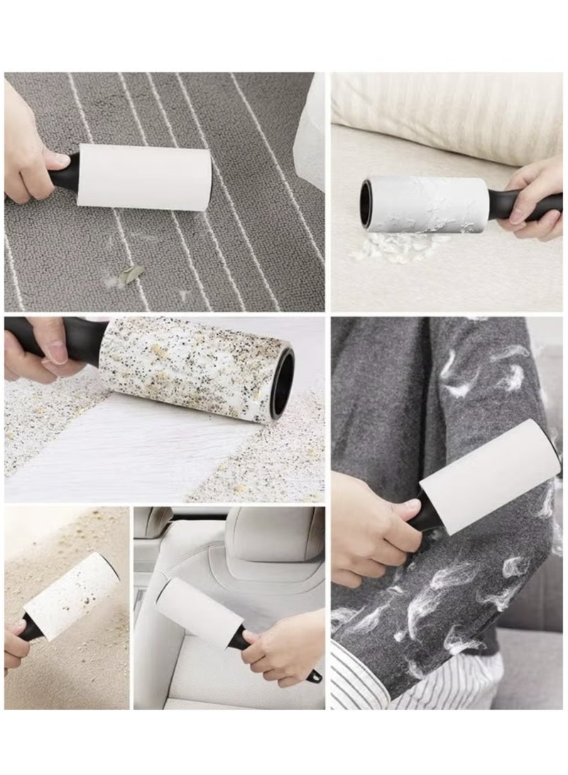 SAPU Lint Rollers for Pet Hair Extra Sticky Lint Roller for Clothes Lint Removal 4 Sticky Rolls with 2 Handles - Image 2